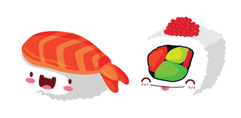 Set Sushi Icons Cute