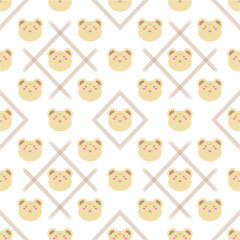 Seamless Cute Bear Pattern in Pastel Colors