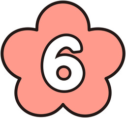 Cute Flower Shape Number 6

