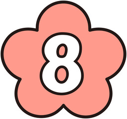 Cute Flower Shape Number 8

