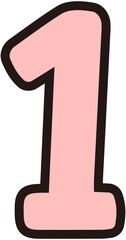 Cute Pink Number 1
