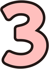 Cute Pink Number 3
