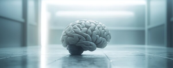 A conceptual representation of a human brain in a modern environment.