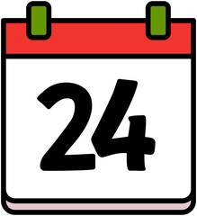 Cute Calendar Date twenty-fourth 24th