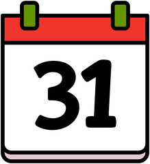 Cute Calendar Date thirty-first 31st
 