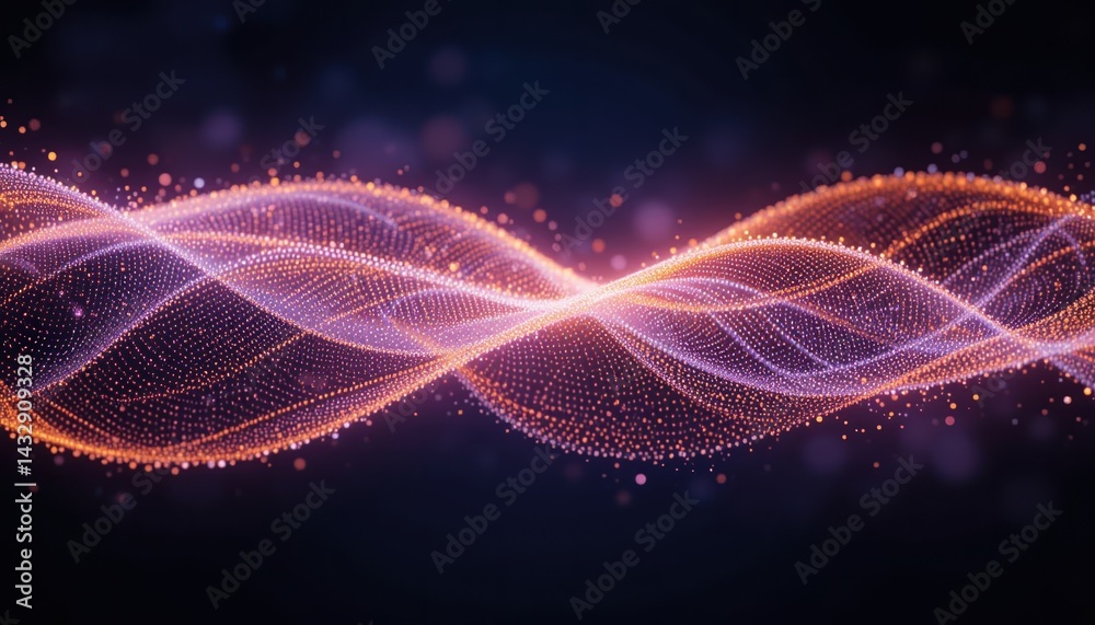 Poster dynamic wave patterns digital art abstract visualization creative space close-up colorful movement