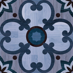 Seamless barber shop blue pattern illustration colorful texture of wood use as natural background.	
