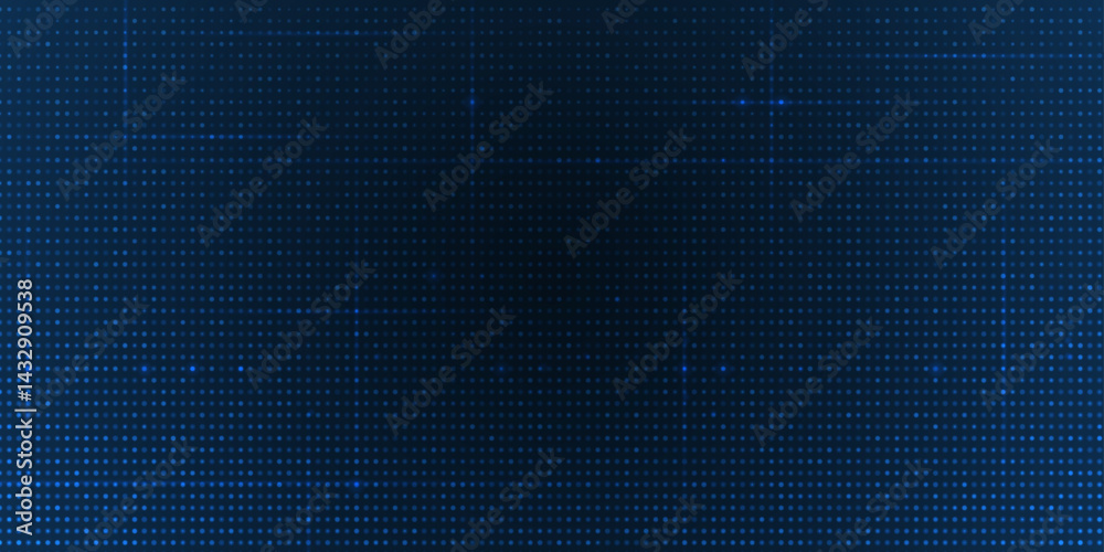 Poster Abstract grid pixel, dot pattern background. Vector illustration element with square, geometric mosaic, texture on dark blue color. Graphic design for digital datum, technology futuristic background