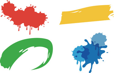 カラフルなインクのシルエットベクター素材