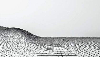 Dynamic wave simulation digital landscape 3d visualization abstract environment wide-angle perspective innovation concept