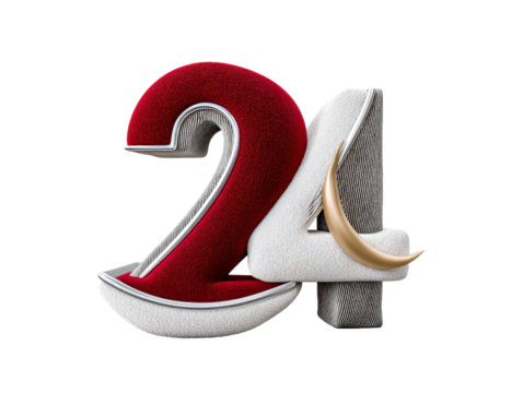 Visual Art Piece Featuring The Number Twenty Rendered in Striking Red and White Hues with a Conceptual Theme of 3D-Puzz Public Utilities