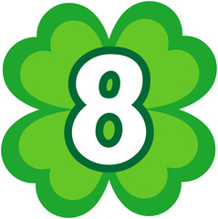 Four Leaf Clover Shape Number 8
