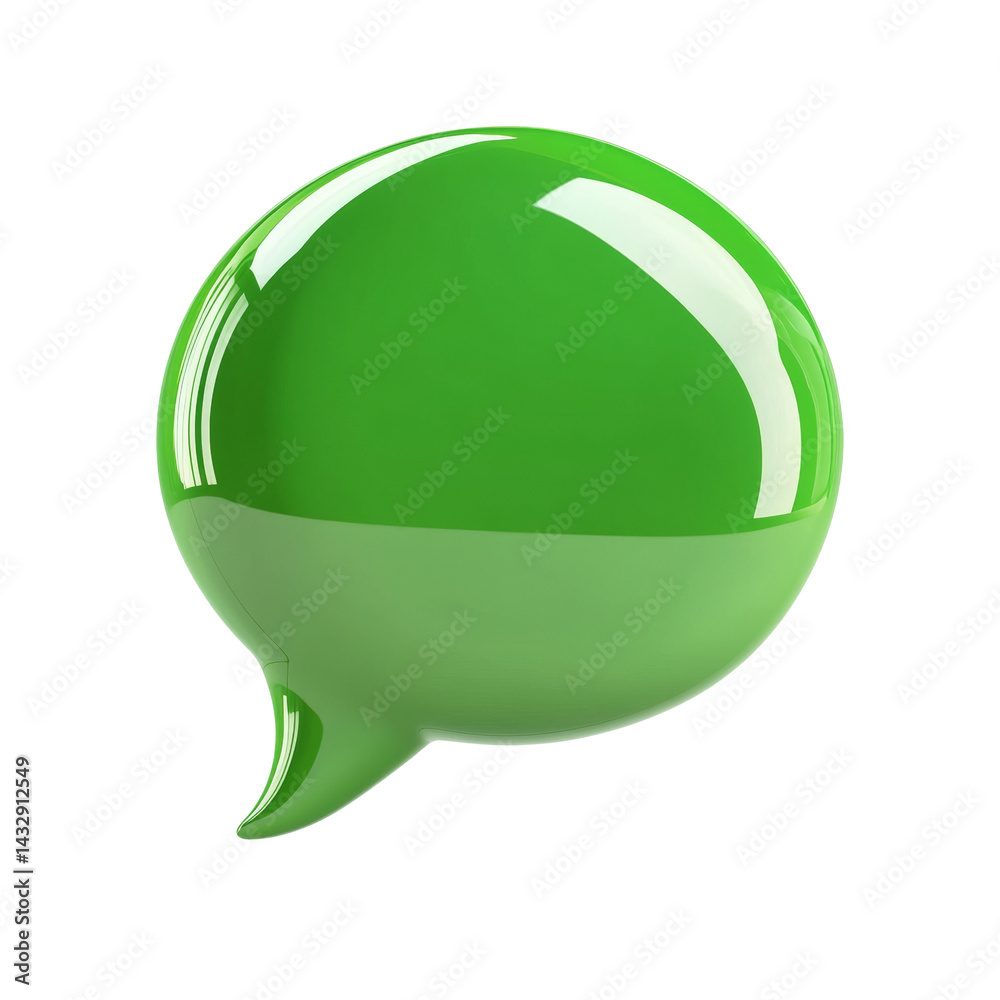 Poster vibrant verdant communication bubble conveying connection on transparent canvas