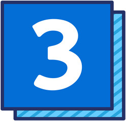 Blue Square Number 3
