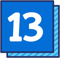 Blue Square Number 13
