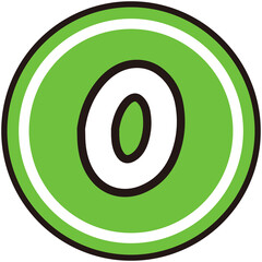 Green Round Number 0
