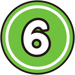 Green Round Number 6
