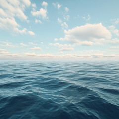 meeting of sea and horizon accompanied by a vast sky above displays captivating beauty of open water and evokes a feeling of liberation