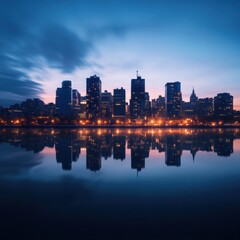 Naklejka premium City skyline at night
