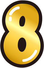 Gold Style Number 8 