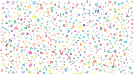 Punjabi (Gurmukhi Script) background. Colorful vector design made from Gurmukhi letters, Gurmukhi is used in Punjab, India as the official script of the Punjabi language. Punjabi Language background.
