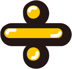 curve yellow Division Symbol Icon ÷ 
