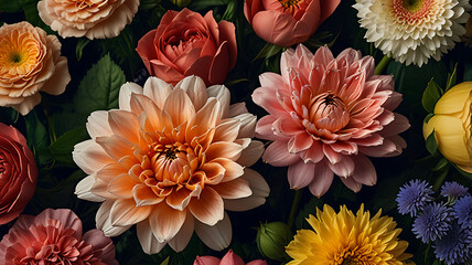 Fototapeta premium bouquet of colorful flowers