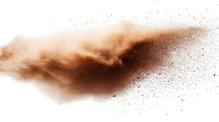 Fototapeta premium Dust devil whirlwind of sand and debris, isolated on white background