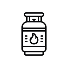 Black line icon for gas
