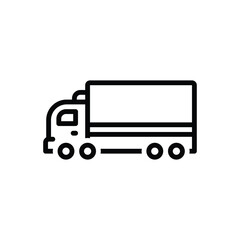 Black line icon for lorry