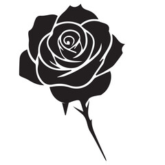 "Vector Set of Black Rose Silhouettes – Floral Graphic Elements for Tattoo, Gothic, and Romantic Design"