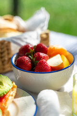 beautiful picnic set with nice food
