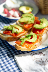 beautiful picnic set with nice food