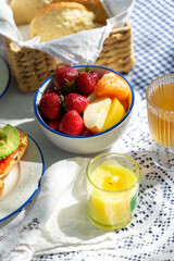 beautiful picnic set with nice food