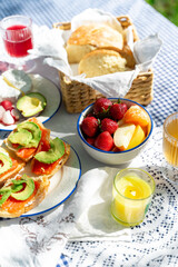 beautiful picnic set with nice food