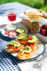 beautiful picnic set with nice food