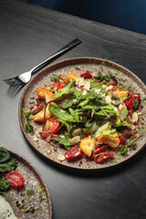 Fresh and delicious salad with dressing