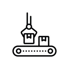Obraz premium Black line icon for conveyor