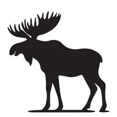 Vector Set of Moose Silhouettes – Wildlife, Forest Animal Icons, and Rustic Nature Elements"
