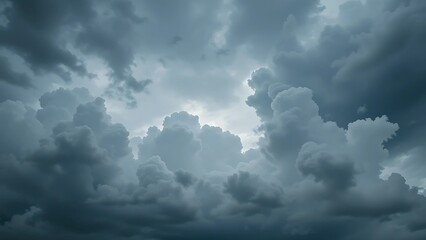 Dramatic rainy weather sky with dark clouds