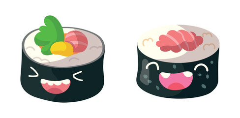 Set Sushi Icons Cute