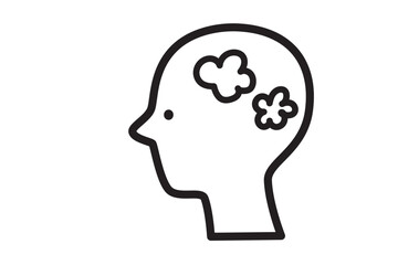 横から見た顔のアイコン　いろいろな感情