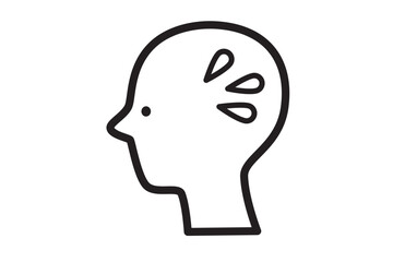 横から見た顔のアイコン　いろいろな感情