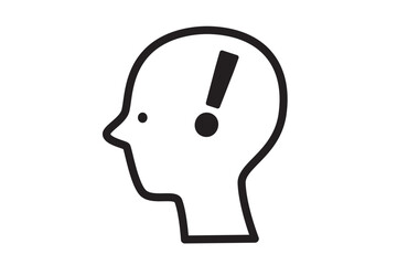 横から見た顔のアイコン　いろいろな感情