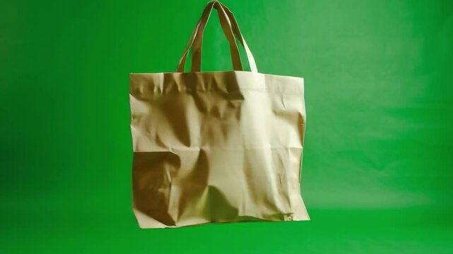 Eco-Friendly Tote: A close-up shot captures an eco-friendly tote bag against a vibrant green backdrop, evoking the ethos of sustainable living and environmental responsibility. 