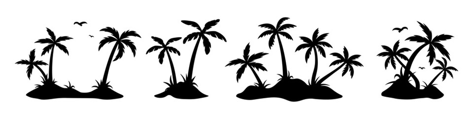 Island vector. Island silhouette.