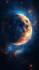 Obraz premium Stunning Moon in Space Wall Print High Resolution Image