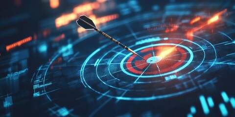 High-tech target achieved with precision dart.