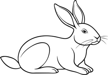 Cute bunny line art animal vector 