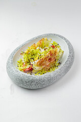 Fresh and delicious salad with dressing